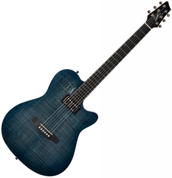 Godin A6 Ultra - denim blue flame Guitarra folk