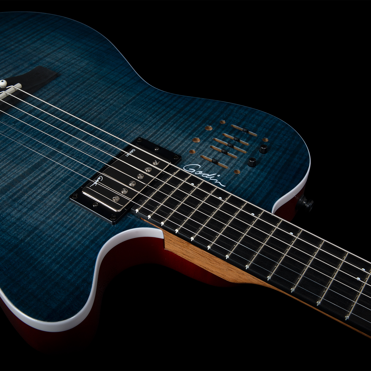 Godin A6 Ultra Rw - Denim Blue Flame - Guitare Acoustique - Variation 4