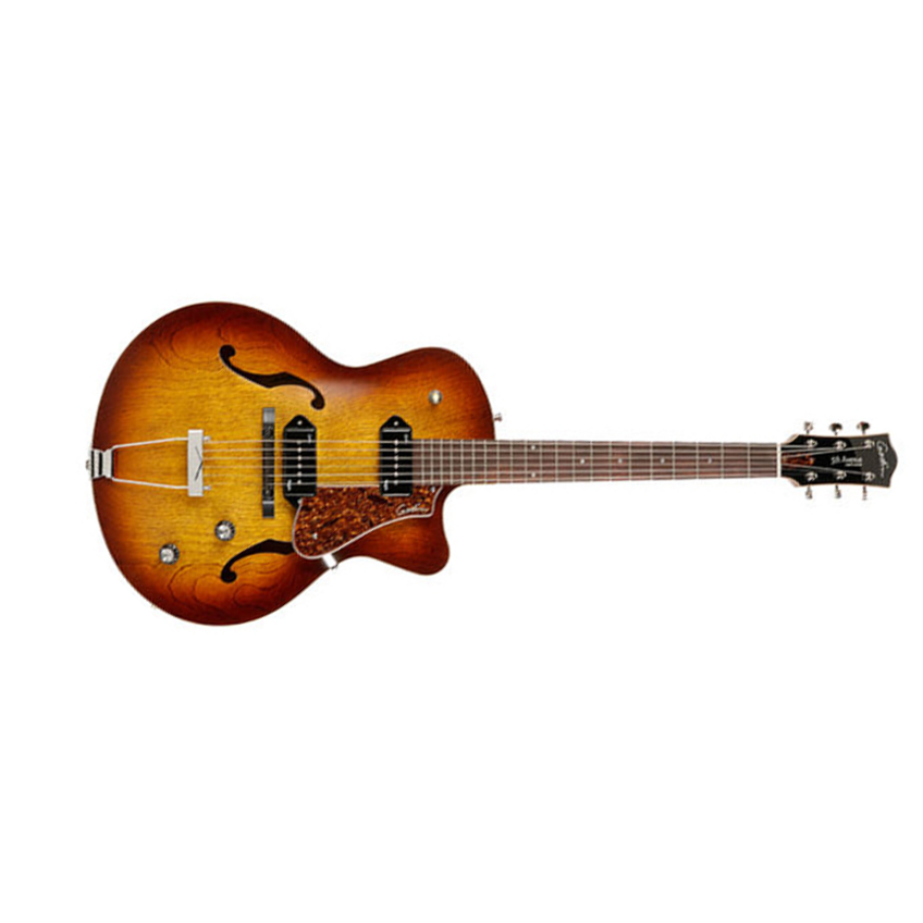 Godin 5th Avenue Kingpin 2p90 Cw - Cognac Burst - Guitare Électrique 3/4 Caisse & Jazz - Main picture