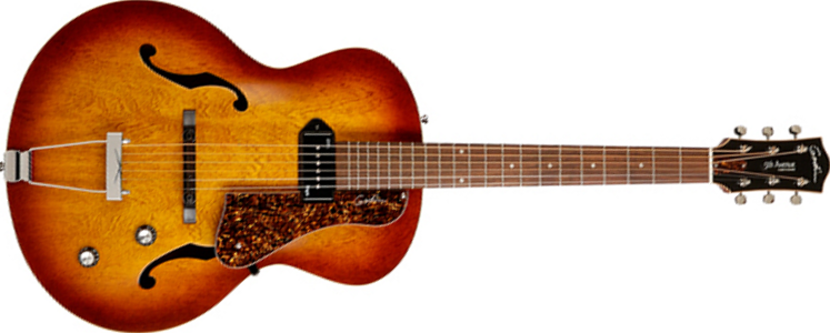 Godin 5th Avenue Kingpin P90 - Cognac Burst - Guitare Électrique 3/4 Caisse & Jazz - Main picture