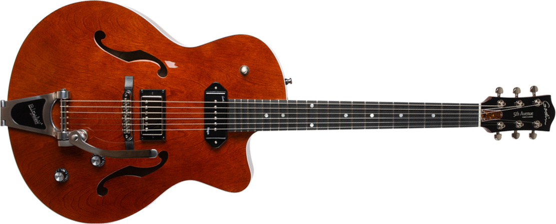 Godin 5th Avenue Uptown Custom Hp90 Bigsby Ric - Havana Burst - Guitare Électrique 3/4 Caisse & Jazz - Main picture