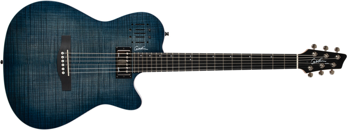 Godin A6 Ultra Rw - Denim Blue Flame - Guitare Acoustique - Main picture