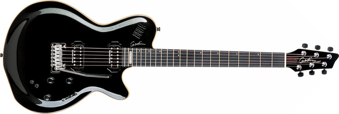 Godin Lgxt Sa Hh Seymour Duncan Piezo Midi Trem Ric - Black Pearl - Guitare Électrique ModÉlisation & Midi - Main picture