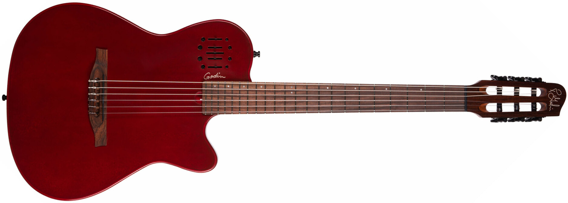 Godin Multiac Nylon Mundial Cw Cedre Acajou Rw - Aztec Red - Guitare Acoustique - Main picture