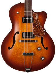 Guitare électrique 3/4 caisse & jazz Godin 5th Avenue CW Kingpin II HB - Cognac burst