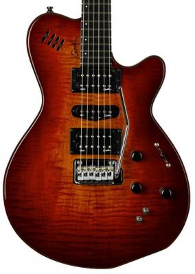 Guitare électrique modélisation & midi Godin xtSA - Lightburst flame