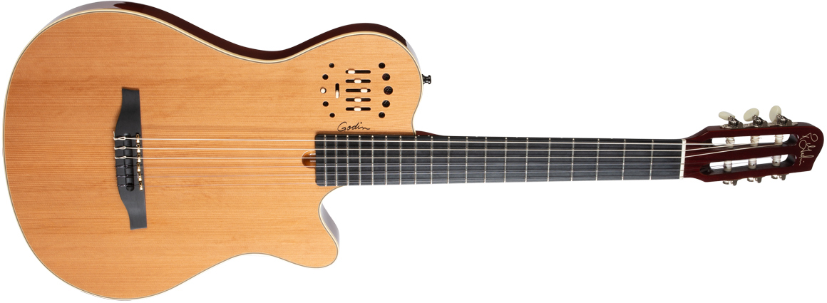 Godin Multiac Nylon Grand Concert Deluxe Cw Cedre Acajou +housse - Natural - Guitare Acoustique - Variation 1