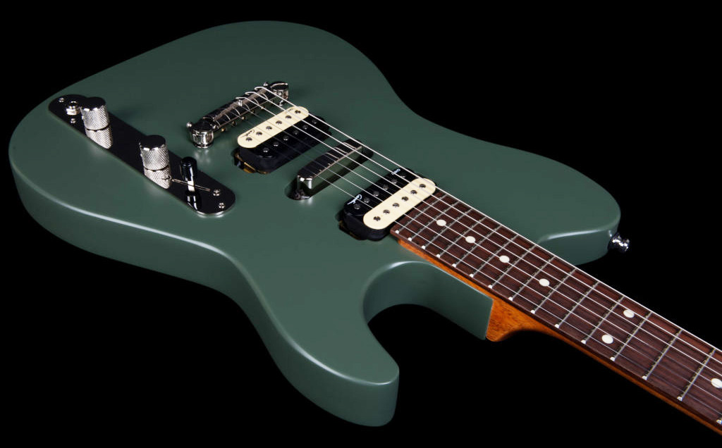 Godin Radium Hsh Ht Rw - Matte Green - Guitare Électrique Forme Tel - Variation 3