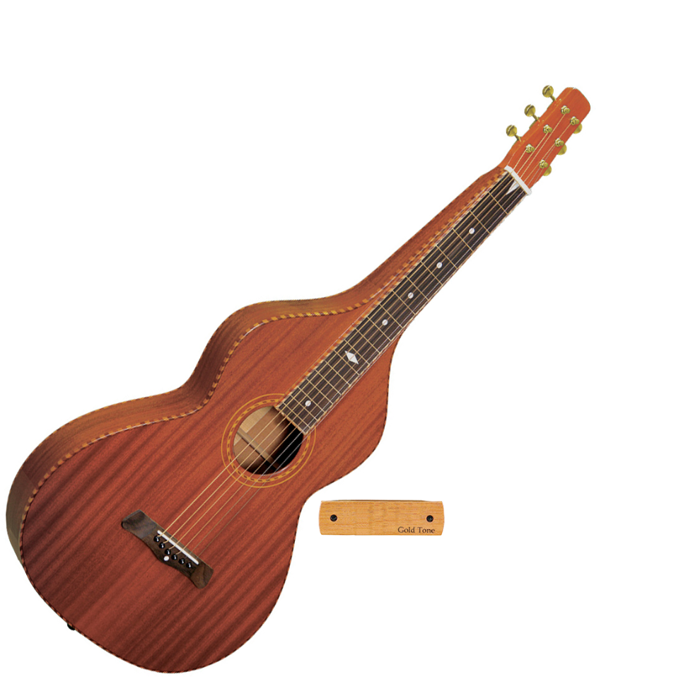 Lap steel Gold tone SM-Weissenborn Hawaiian-Style Slide Guitar + Pickup +Case - Naturel