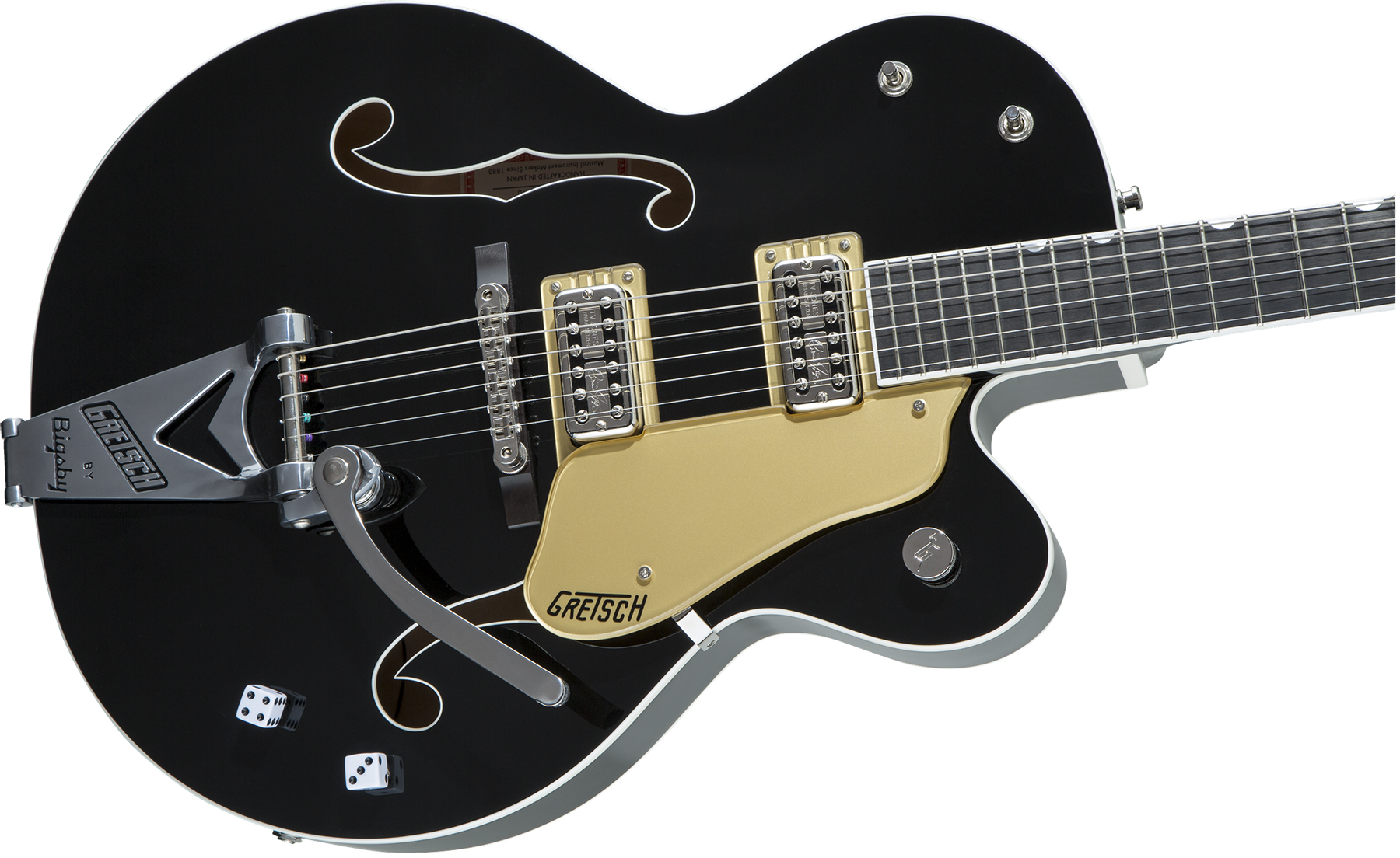 Gretsch Brian Setzer G6120t-bsnsh Nashville Japon Signature Bigsby Eb - Black Lacquer - Guitare Électrique 1/2 Caisse - Variation 2