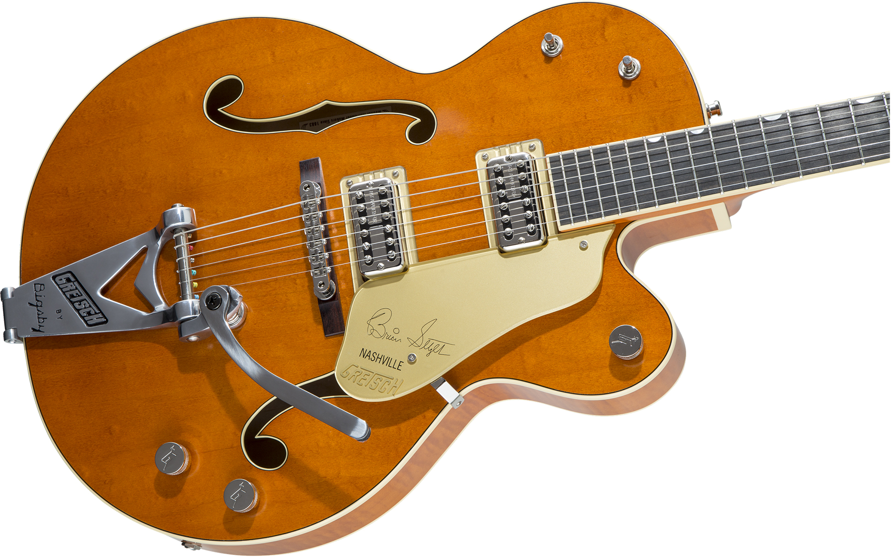 Gretsch Brian Setzer G6120t-bssmk '59 Smoke Nashville Japon Signature Bigsby Eb - Smoke Orange - Guitare Électrique 1/2 Caisse - Variation 2