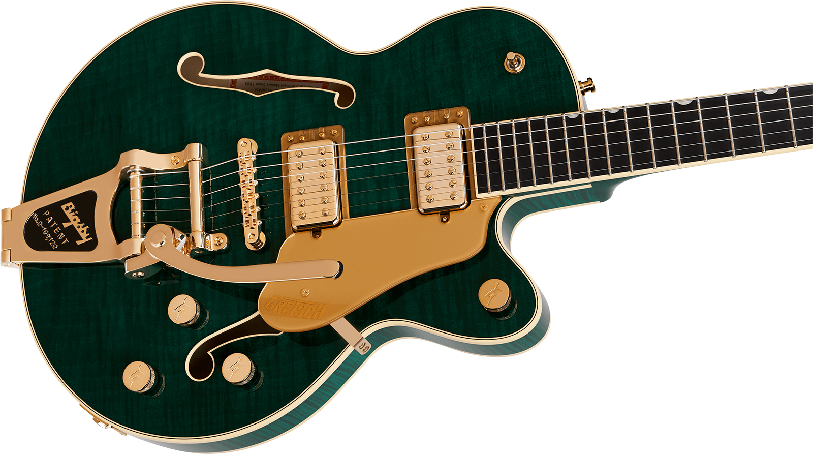 Gretsch Broadkaster Lx Jr Center Block Bigsby Gh Pro. Jap 2h Trem Eb - Tropic Aura - Guitare Électrique 1/2 Caisse - Variation 2