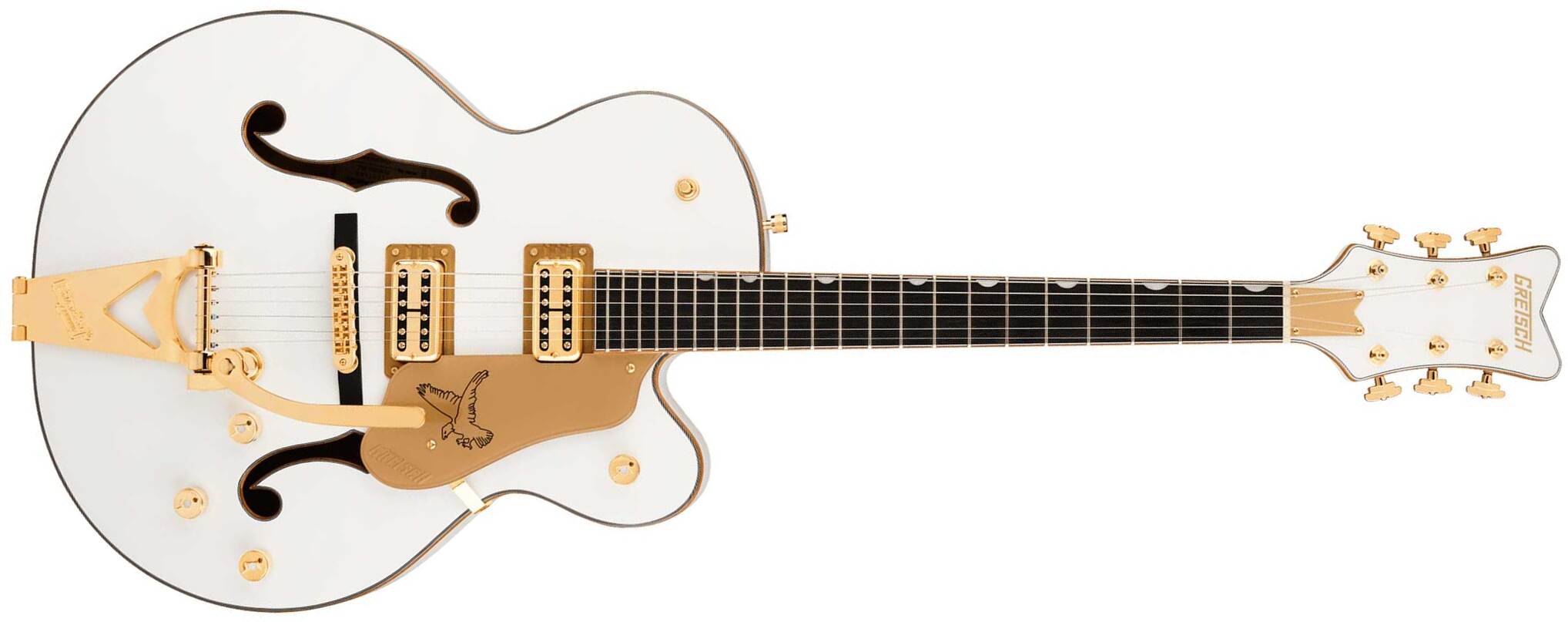 Gretsch Falcon Hollowbody Sc Bigsby Synchromatic 2h Trem Eb - Snowcrest White - Guitare Électrique 1/2 Caisse - Main picture
