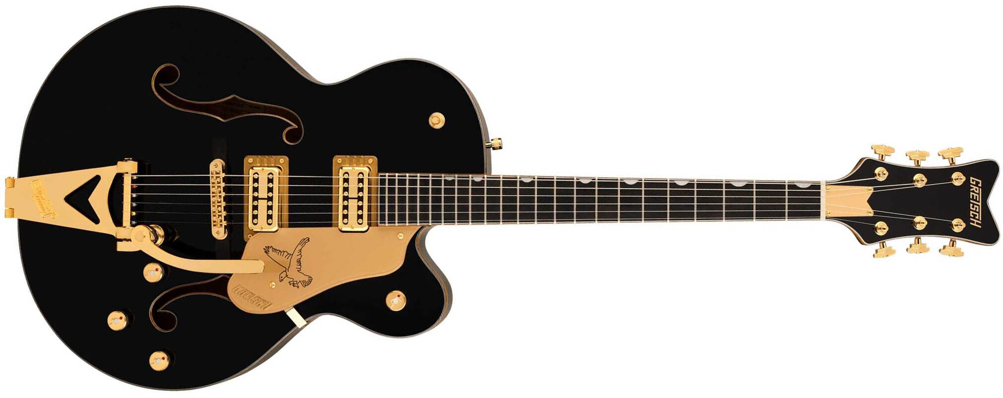 Gretsch Falcon Hollowbody Sc Bigsby Synchromatic 2h Trem Eb - Black - Guitare Électrique 1/2 Caisse - Main picture