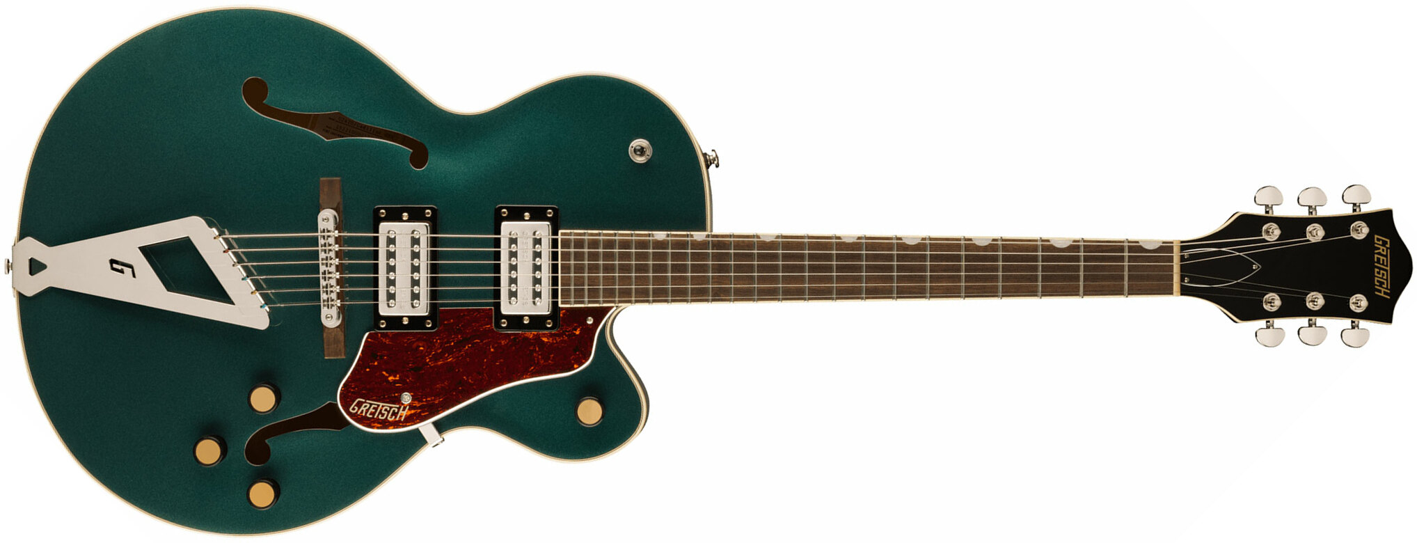 Gretsch G2420 Streamliner Hollow Body With Chromatic Ii 2h Ht Lau - Cadillac Green - Guitare Électrique 3/4 Caisse & Jazz - Main picture