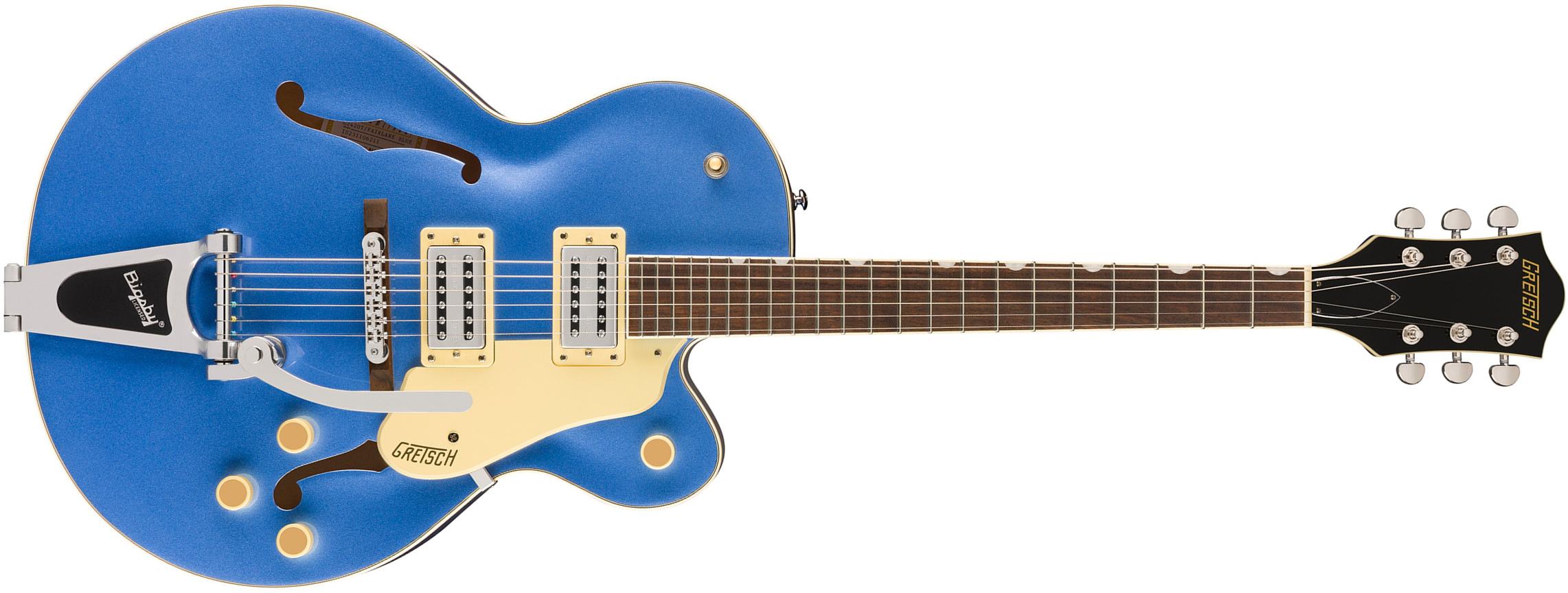 Gretsch G2420t Streamliner Hollow Body Bigsby 2h Trem Lau - Fairlane Blue - Guitare Électrique 3/4 Caisse & Jazz - Main picture