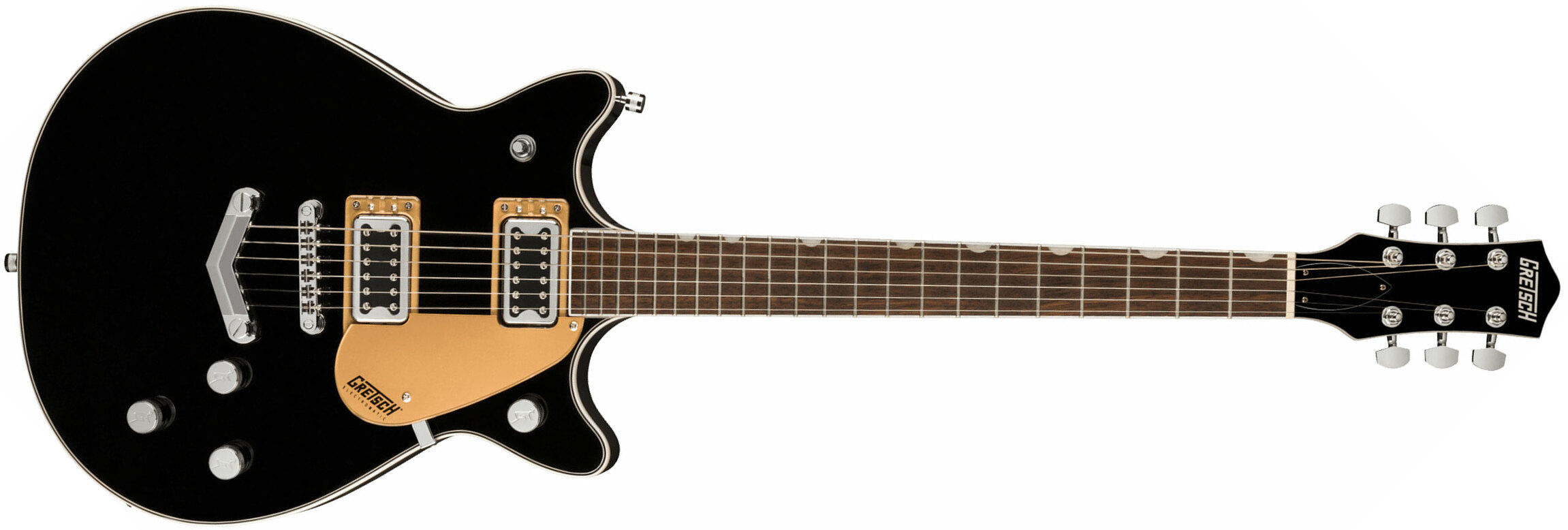 Gretsch G5222 Electromatic Double Jet Bt V-stoptail Hh Ht Lau - Black - Guitare Électrique Double Cut - Main picture