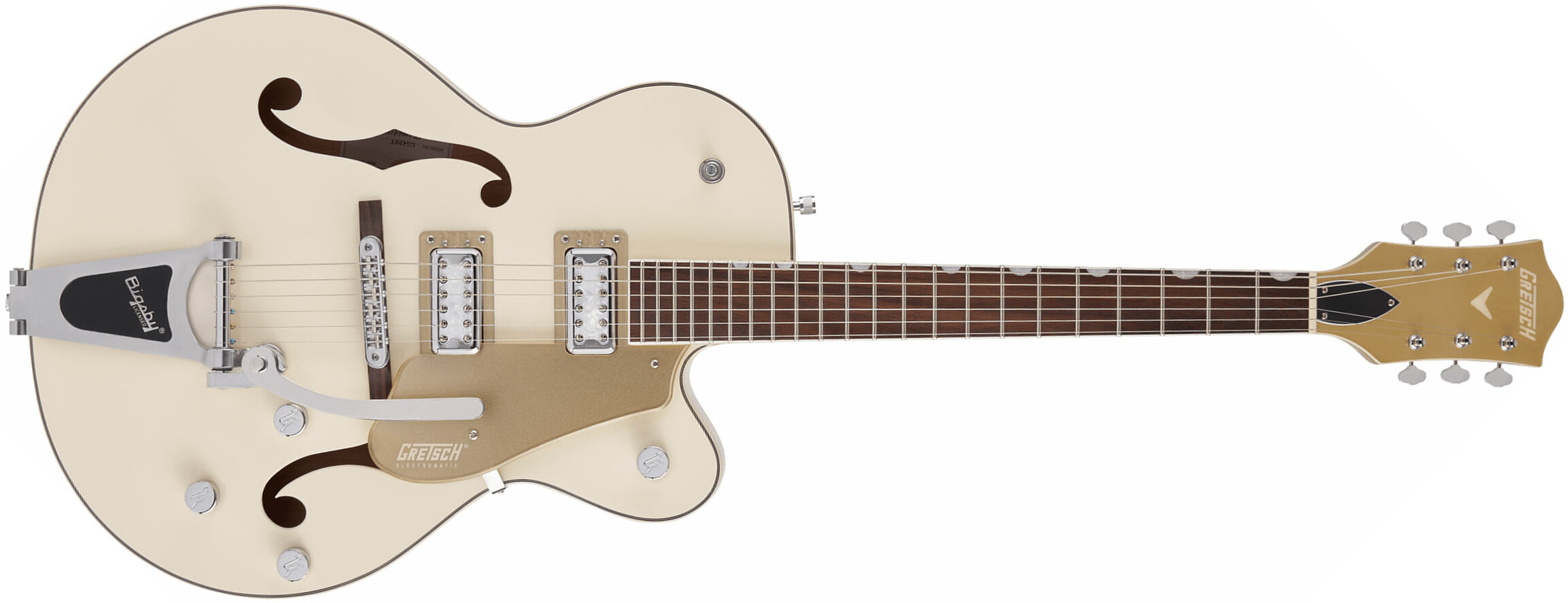 Gretsch G5410t Tri-five Electromatic Hollow Hh Bigsby Rw - Two-tone Vintage White/casino Gold - Guitare Électrique 1/2 Caisse - Main picture