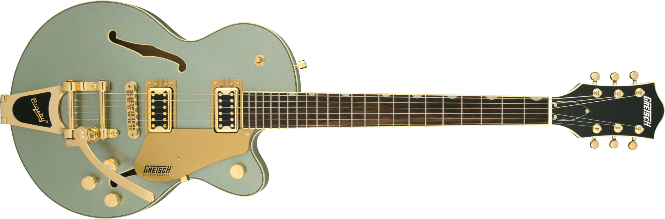 Gretsch G5655tg Electromatic Center Block Jr. Bigsby 2h Trem Lau - Aspen Green - Guitare Électrique 1/2 Caisse - Main picture