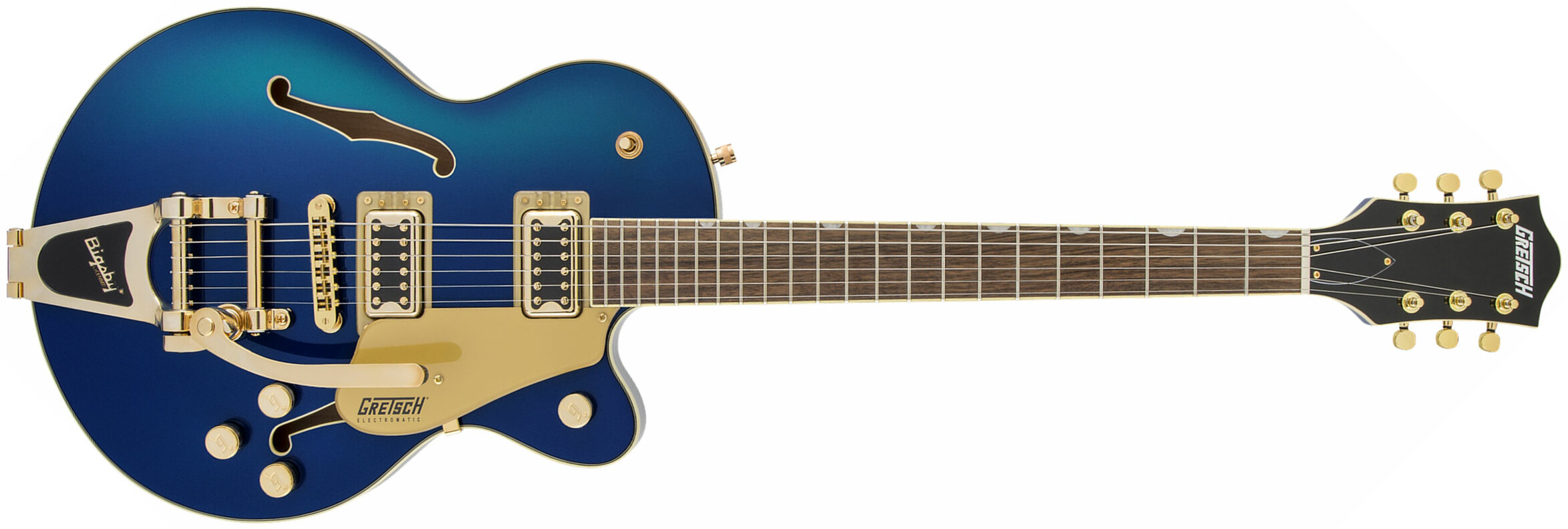 Gretsch G5655tg Electromatic Center Block Jr. Hh Bigsby Lau - Azure Metallic - Guitare Électrique 1/2 Caisse - Main picture