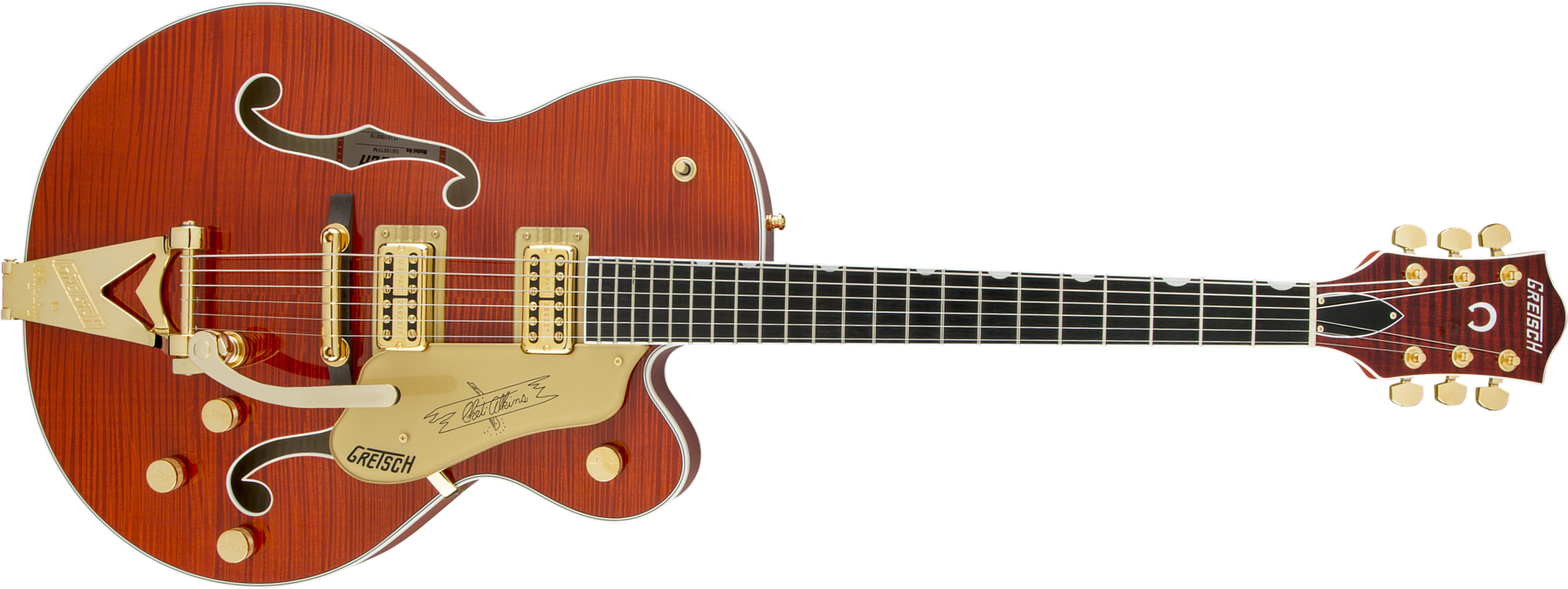 Gretsch G6120tfm Players Edition Nashville Pro Jap Bigsby Eb - Orange Stain - Guitare Électrique 1/2 Caisse - Main picture