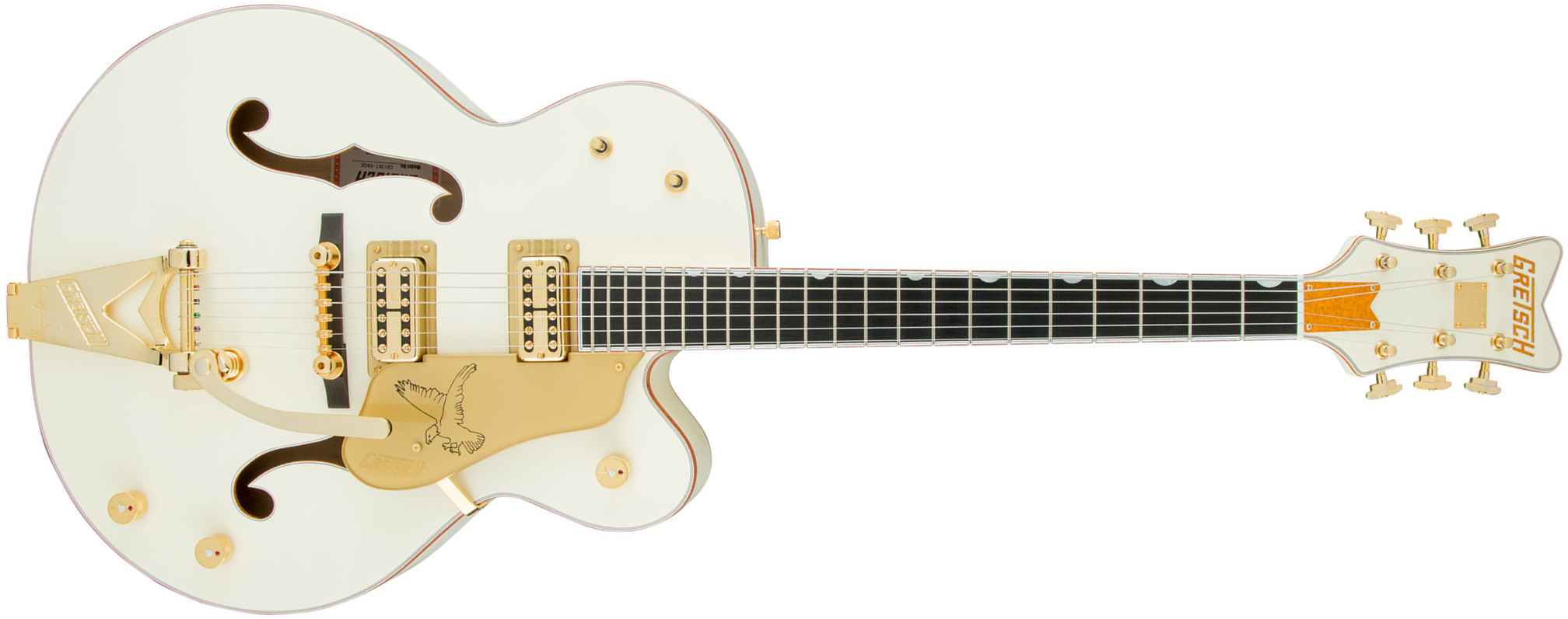 Gretsch G6136t-59 Falcon Vintage Select Edition Hollow Body Pro Jap  2h Tv Jones Trem Eb - Vintage White - Guitare Électrique 3/4 Caisse & Jazz - Main