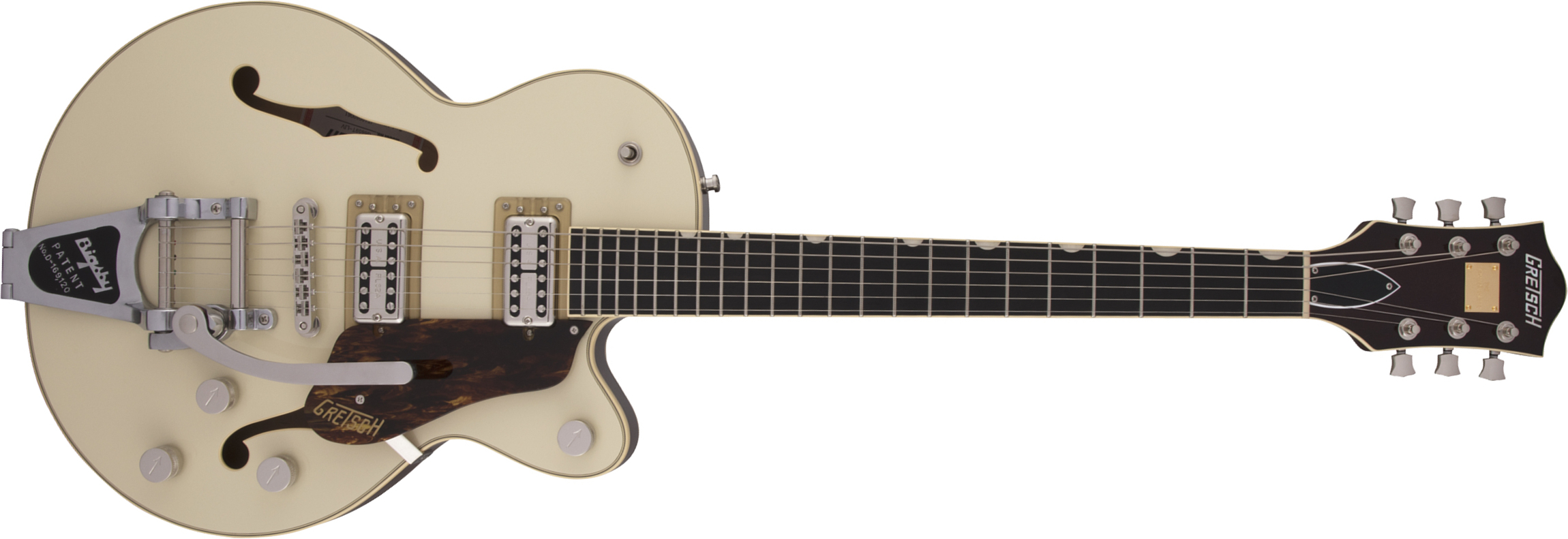 Gretsch G6659t Broadkaster Jr Center Bloc Players Edition Nashville Pro Japon Bigsby Eb - Two-tone Lotus Ivory/walnut Stain - Guitare Électrique 1/2 C