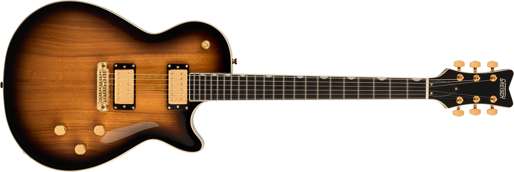 Gretsch Jet Black Limba Electromatic Ltd Chi 2h Ht Eb - Sunburst - Guitare Électrique Single Cut - Main picture