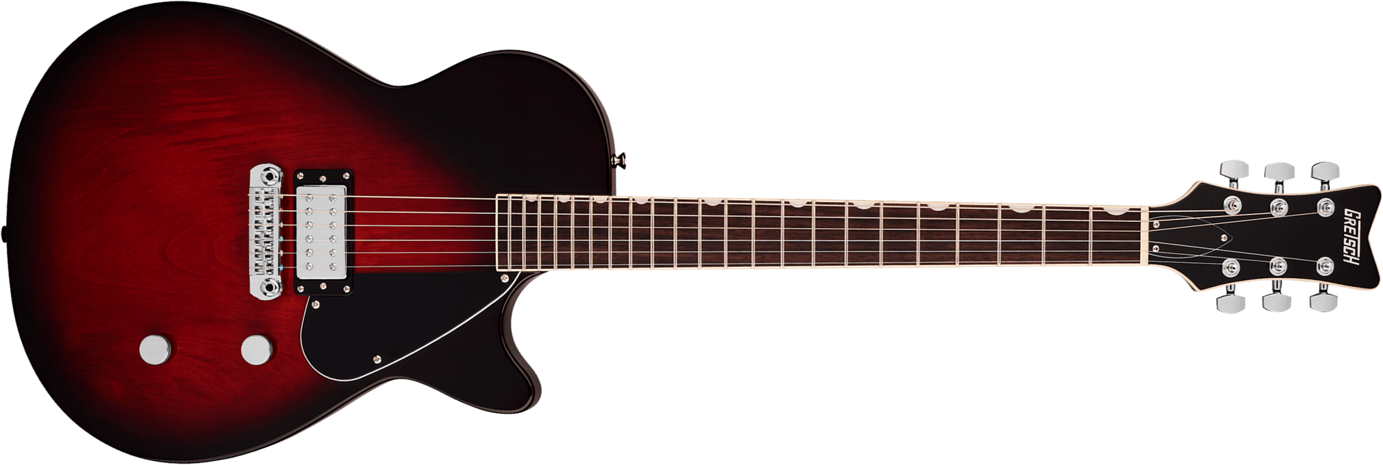 Gretsch Jet Club 1-pickup Electromatic 1h Ht Rw - Claret Burst - Guitare Électrique Single Cut - Main picture