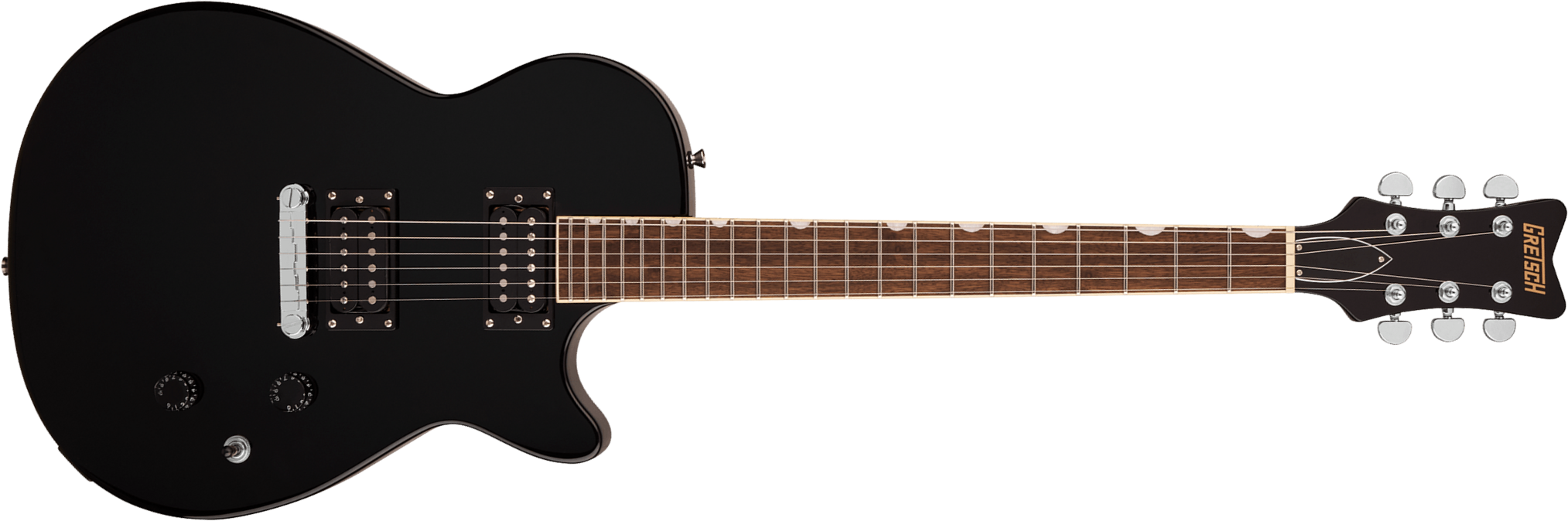 Gretsch Jet Club Streamliner 2h Ht Lau - Jet Black - Guitare Électrique Single Cut - Main picture