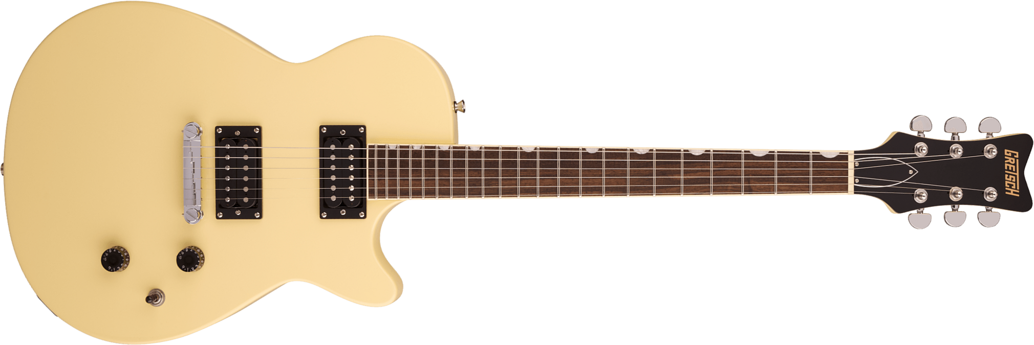 Gretsch Jet Club Streamliner 2h Ht Lau - Aged White - Guitare Électrique Single Cut - Main picture