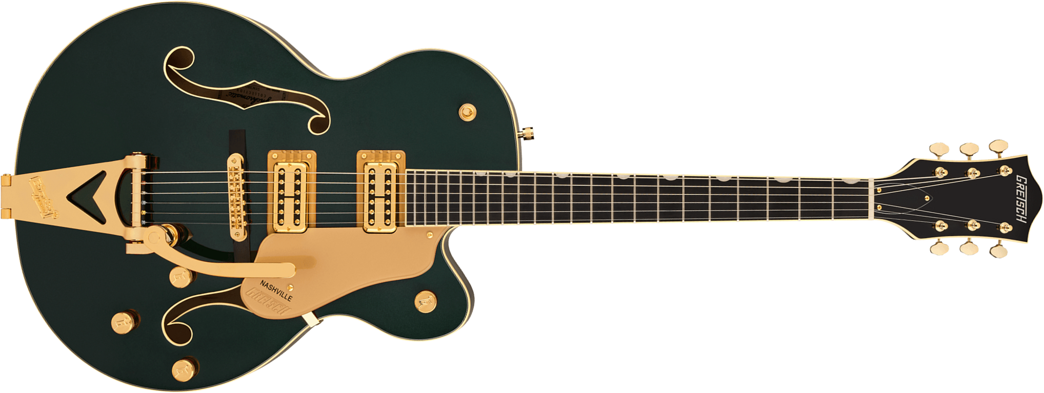 Gretsch Nashville Hollow Body Sc Bigsby Synchromatic 2h Trem Eb - Cadillac Green - Guitare Électrique 1/2 Caisse - Main picture