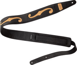 Sangle courroie Gretsch F-Holes Leather Guitar Strap 3-inch - Black & Tan