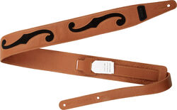 Sangle courroie Gretsch F-Holes Leather Guitar Strap 3-inch - Orange & Black