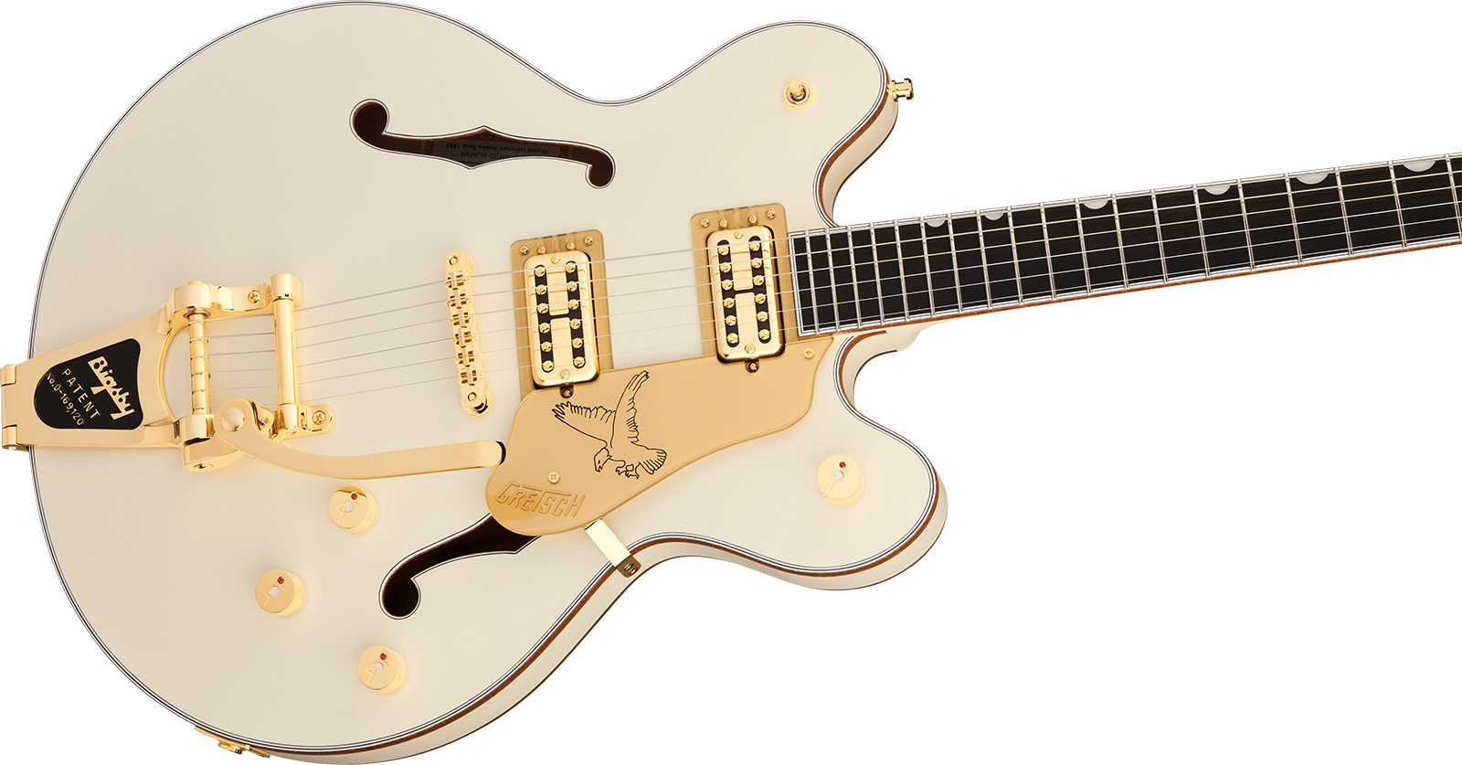 Gretsch Falcon Center Block Dc Bigsby Pro Jap Ltd 2h Trem Eb - Vintage White - Guitare Électrique 1/2 Caisse - Variation 2