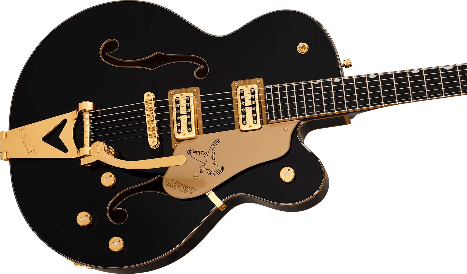 Gretsch Falcon Hollowbody Sc Bigsby Synchromatic 2h Trem Eb - Black - Guitare Électrique 1/2 Caisse - Variation 2