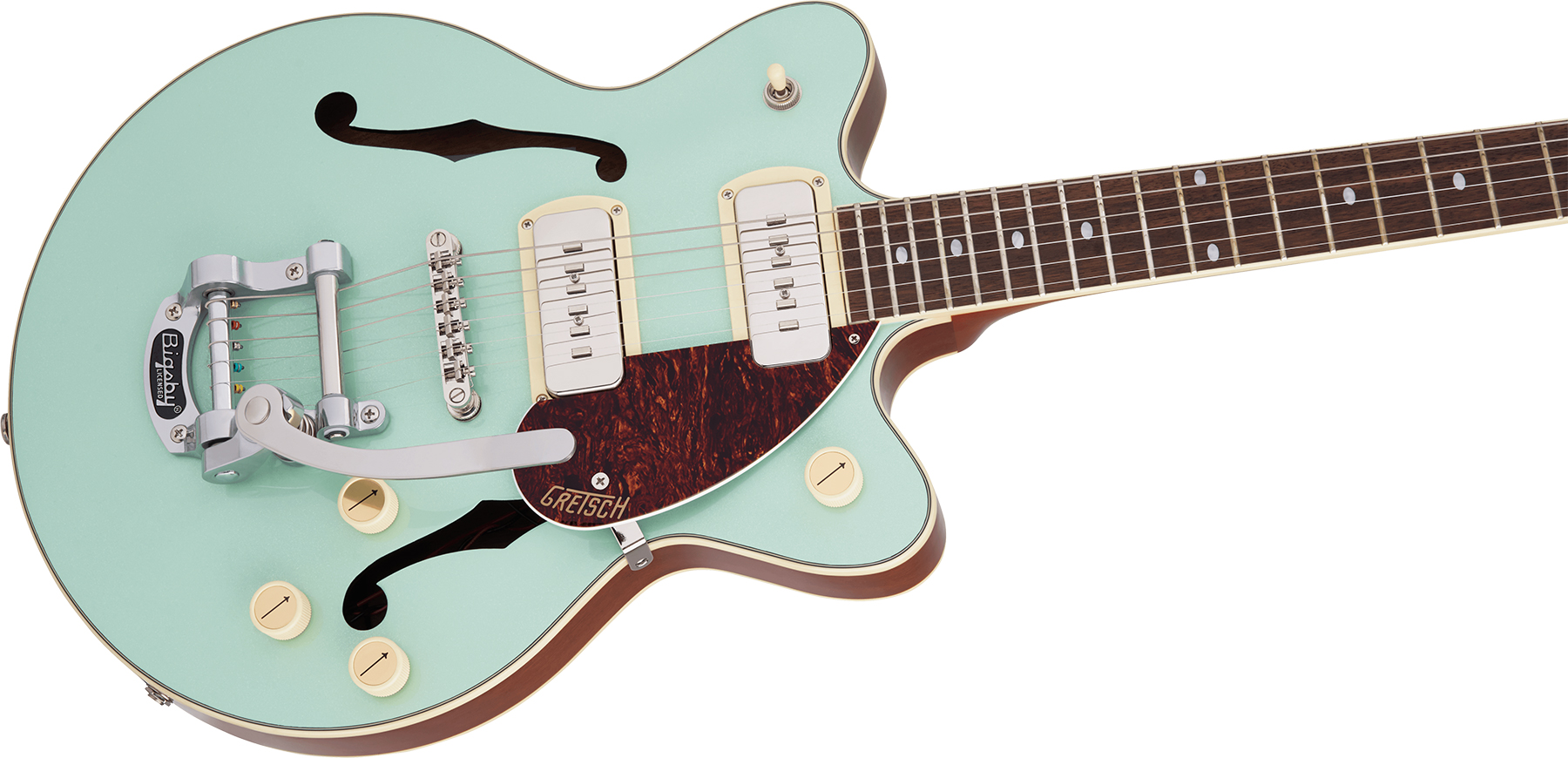 Gretsch G2655t-p90 Streamliner Center Block Jr Bigsby Ss Trem Lau - Mint Metallic - Guitare Électrique 1/2 Caisse - Variation 2