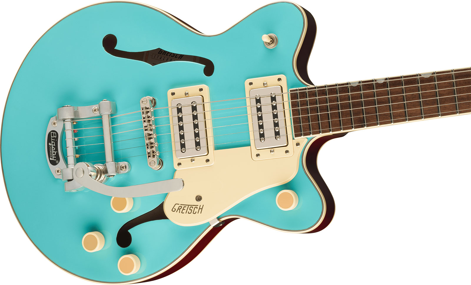 Gretsch G2655t Streamliner Center Block Jr Dc Bigsby 2h Trem Lau - Tropico - Guitare Électrique Double Cut - Variation 2