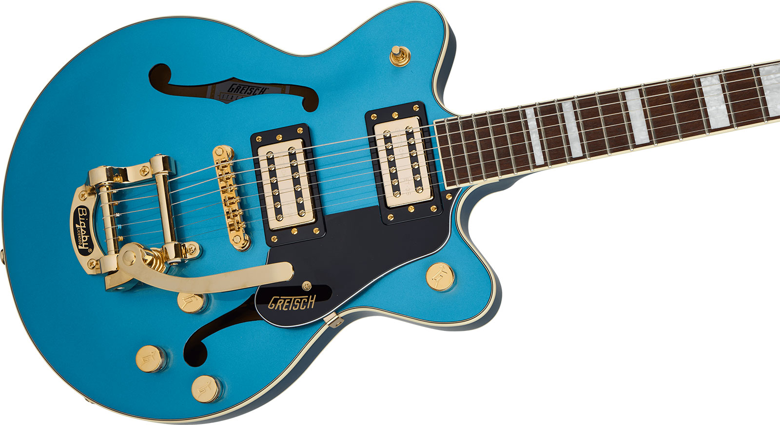 Gretsch G2655tg Center Block Jr Dc Bigsby Streamliner Ltd 2h Trem Lau - Riviera Blue - Guitare Électrique 1/2 Caisse - Variation 2