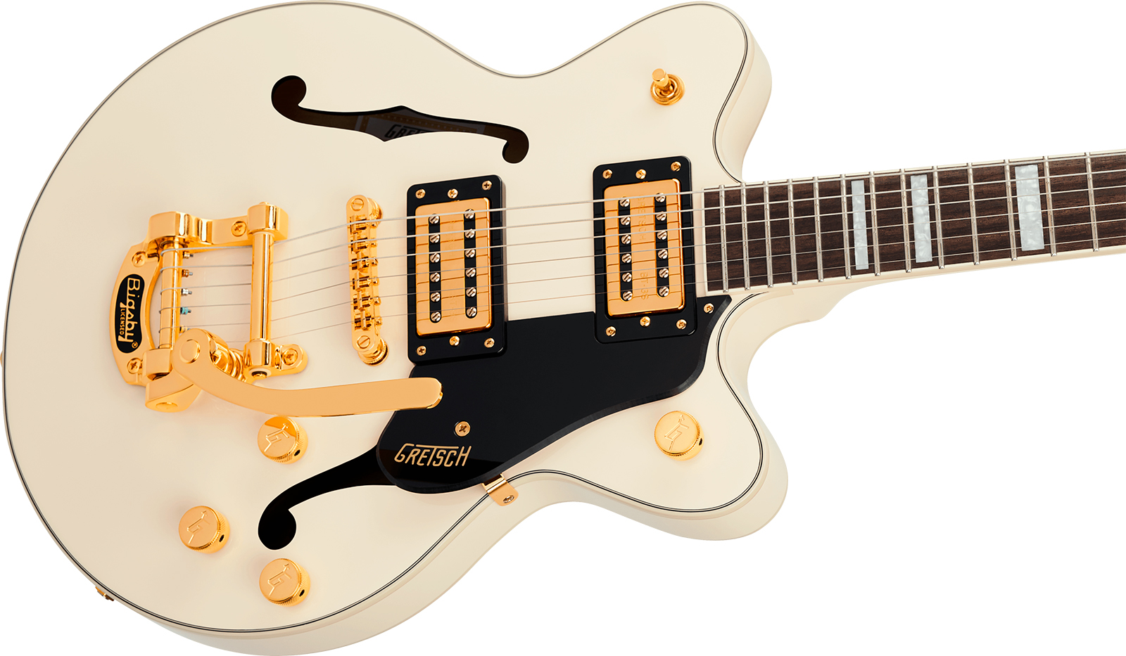 Gretsch G2655tg Center Block Jr Dc Bigsby Streamliner Ltd 2h Trem Lau - Vintage White - Guitare Électrique 1/2 Caisse - Variation 2