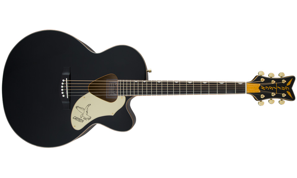 Gretsch G5022cbfe Rancher Falcon Jumbo Cw Epicea Erable Rw - Black - Guitare Electro Acoustique - Variation 1