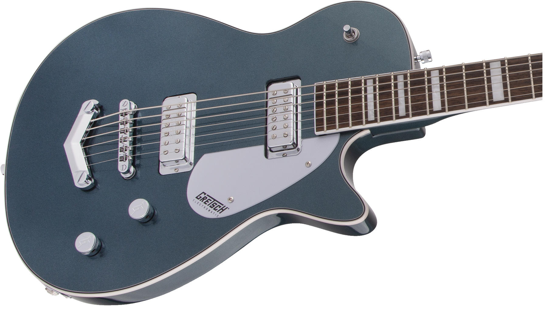 Gretsch G5260 Electromatic Jet V-stoptail Hh Ht Lau - Jade Grey Metallic - Guitare Électrique Baryton - Variation 2