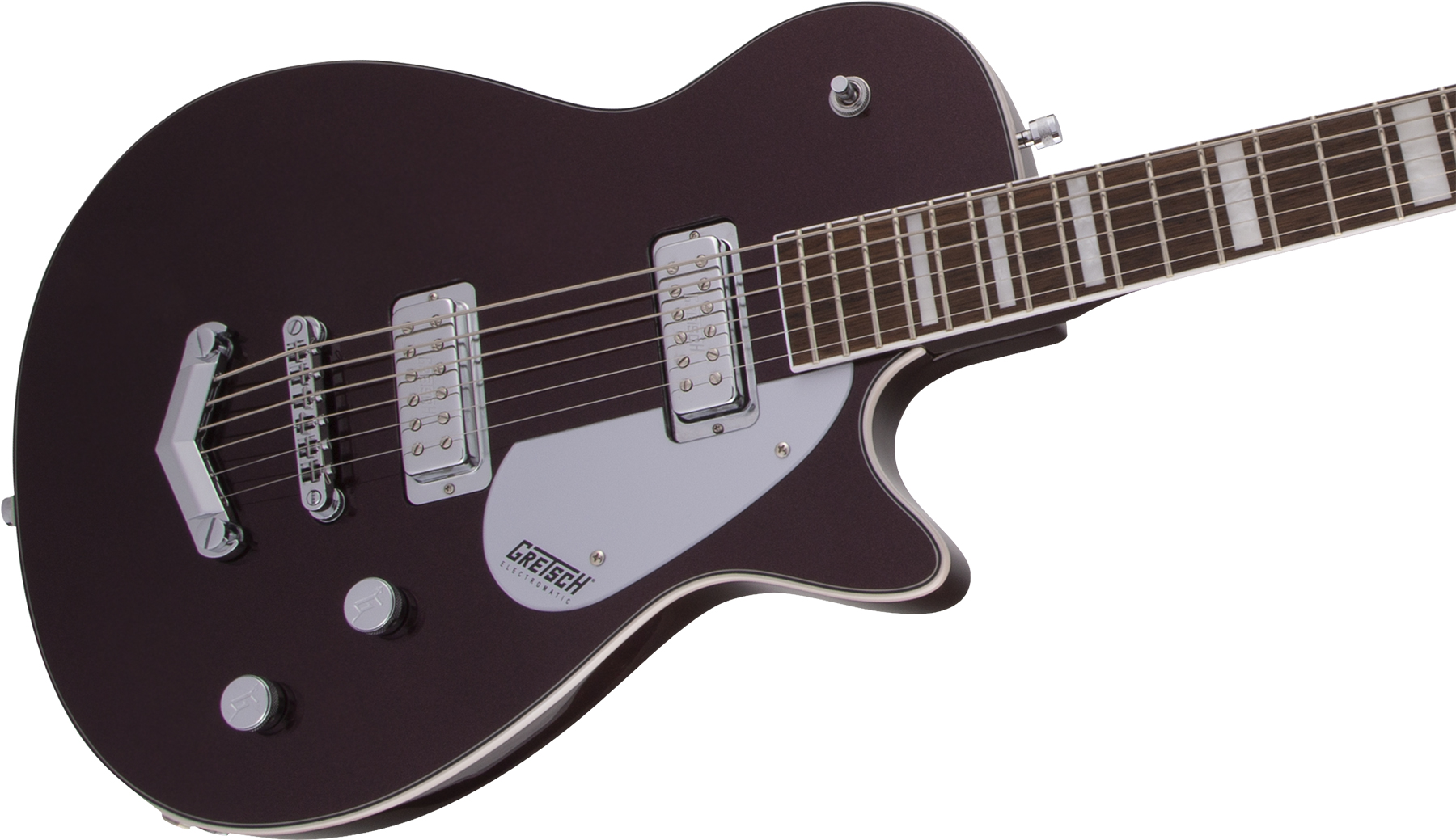 Gretsch G5260 Electromatic Jet V-stoptail Hh Ht Lau - Dark Cherry Metallic - Guitare Électrique Baryton - Variation 2