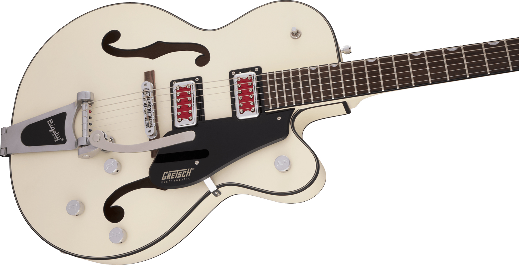 Gretsch G5410t Rat Rod Bigsby Electromatic Hollow Body 2h Trem Rw - Matte Vintage White - Guitare Électrique 1/2 Caisse - Variation 3