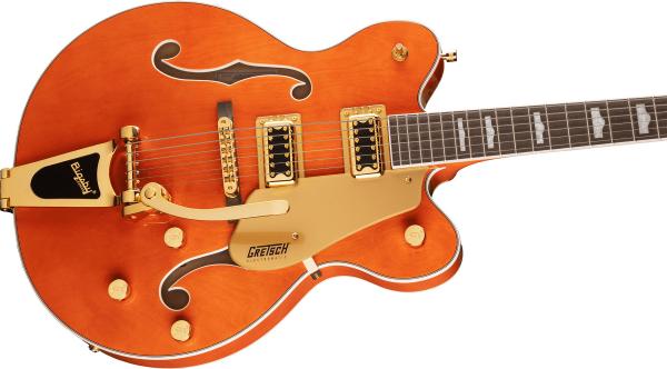 Guitare électrique 1/2 caisse Gretsch G5422TG Electromatic Classic Hollow Body Double-Cut with Bigsby And Gold Hardware - orange stain