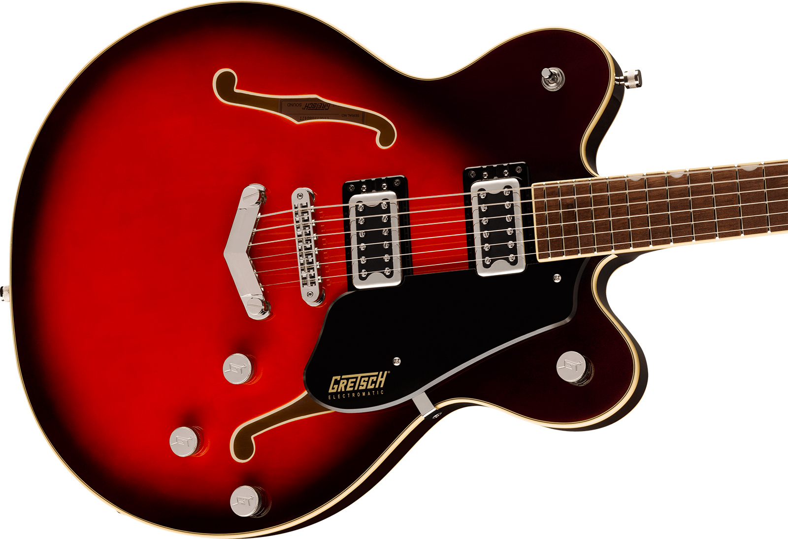 Gretsch G5622 Center Bloc Double Cut V-stoptail Electromatic 2h Ht Lau - Claret Burst - Guitare Électrique 1/2 Caisse - Variation 2