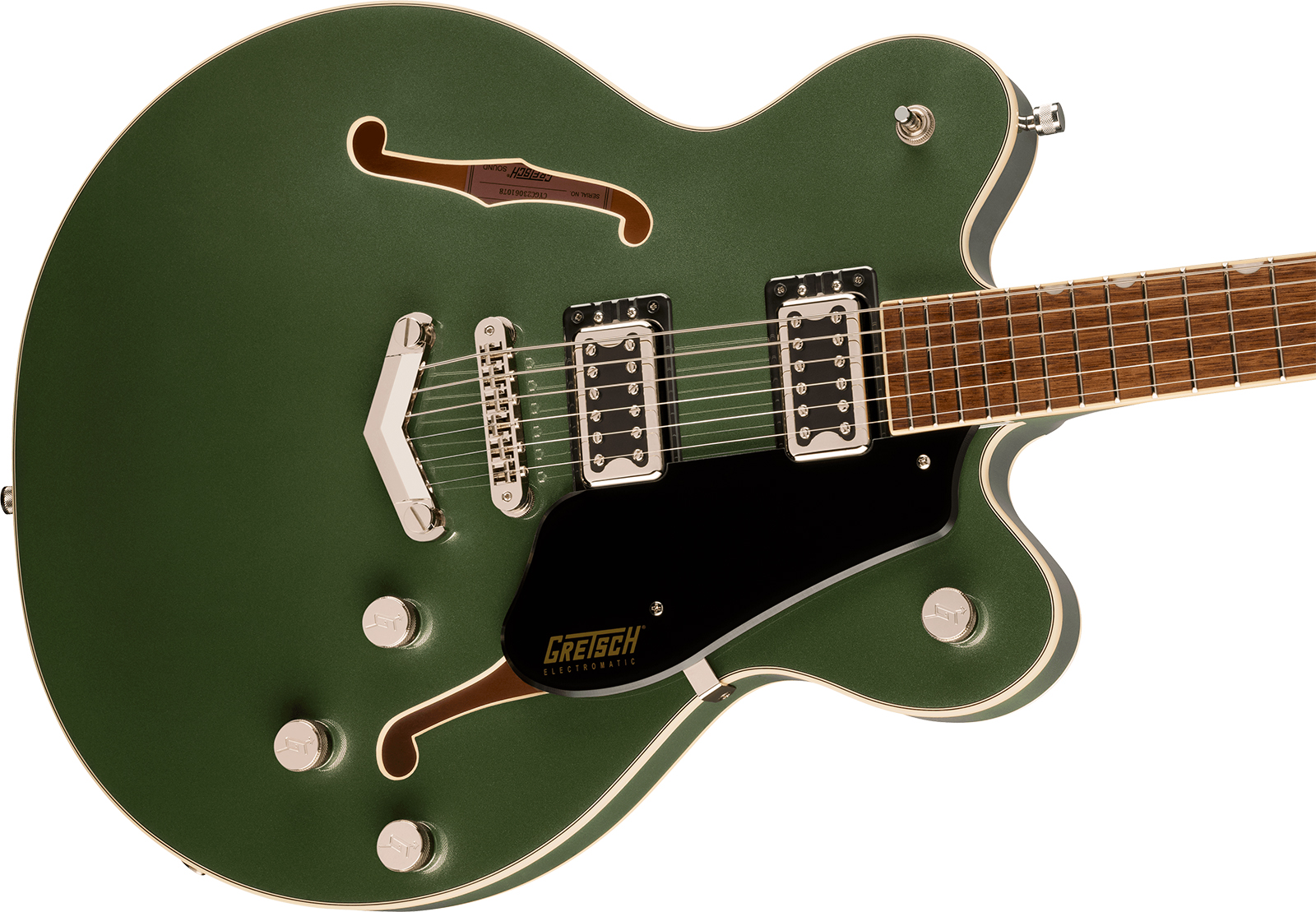 Gretsch G5622 Center Bloc Double Cut V-stoptail Electromatic 2h Ht Lau - Olive Metallic - Guitare Électrique 1/2 Caisse - Variation 2