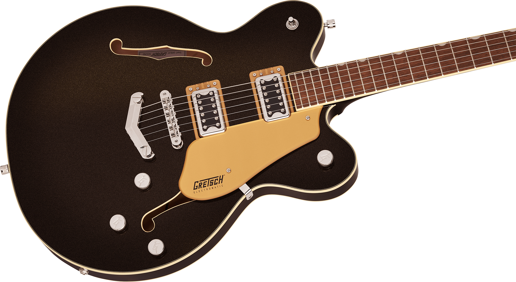 Gretsch G5622 Center Bloc Double Cut V-stoptail Electromatic Hh Ht Lau - Black Gold - Guitare Électrique 1/2 Caisse - Variation 2