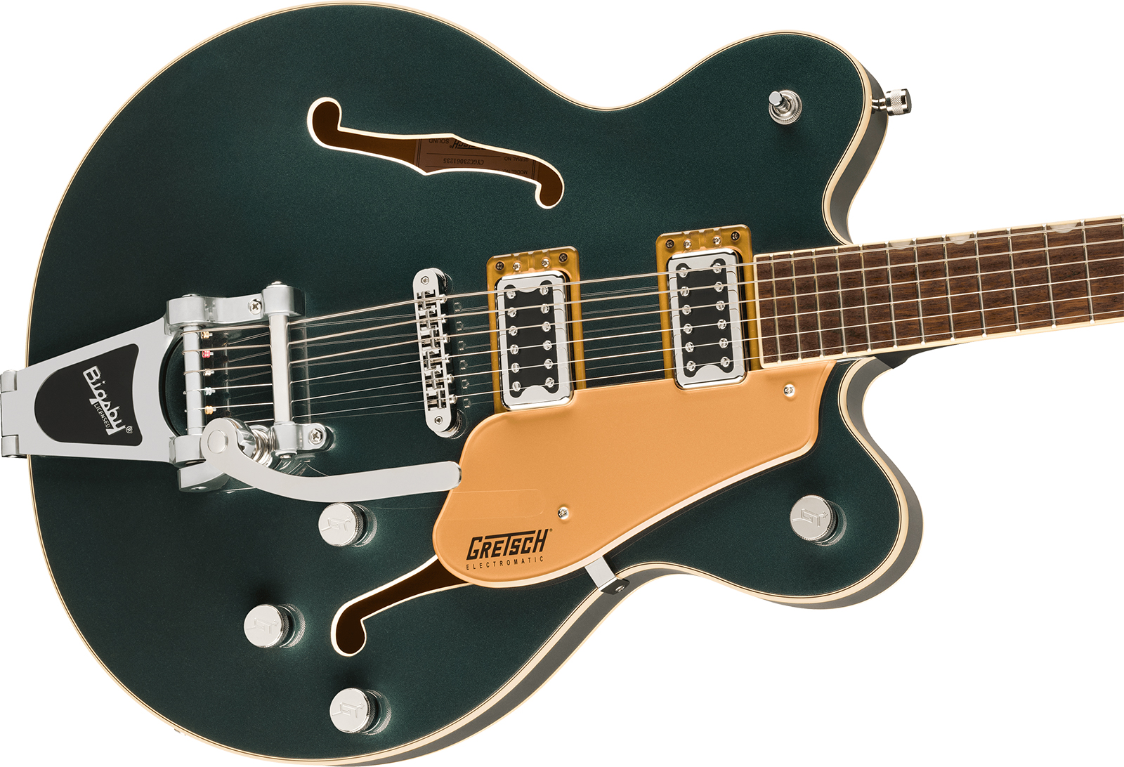 Gretsch G5622t Center Bloc Double-cut Bigsby Electromatic 2h Trem Lau - Cadillac Green - Guitare Électrique 1/2 Caisse - Variation 2