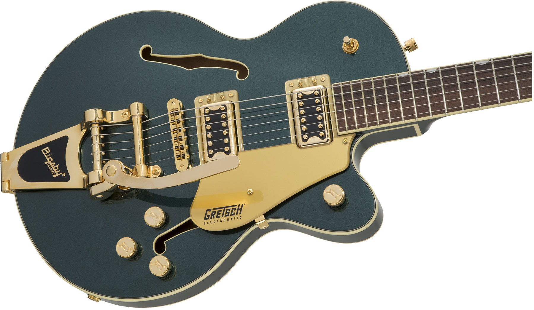 Gretsch G5655tg Electromatic Center Block Jr. Hh Bigsby Lau - Cadillac Green - Guitare Électrique 1/2 Caisse - Variation 2